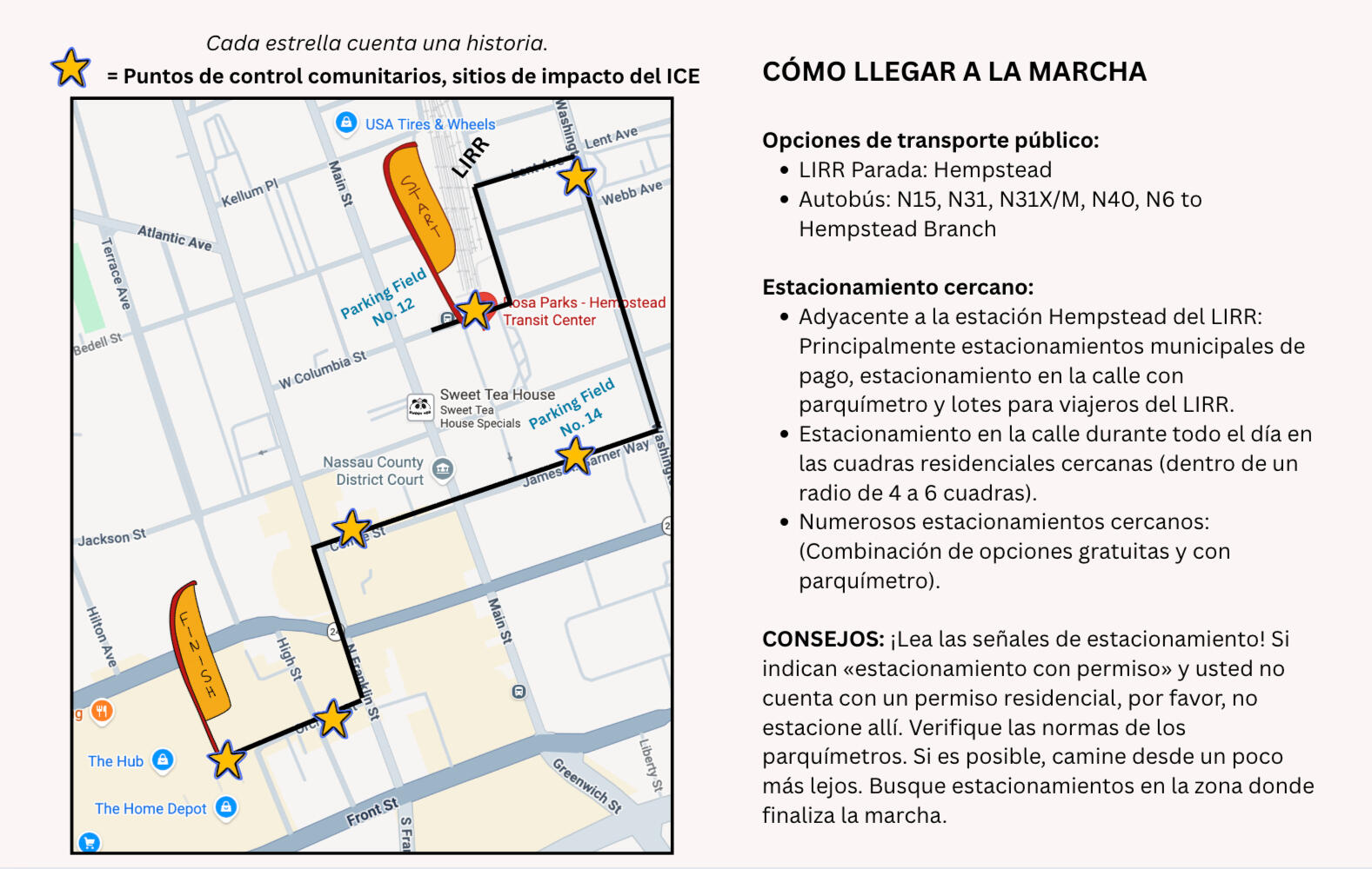Banner for ICE Out of Long Island March for Humanity event in Hempstead Long Island, NY. On May Day, May 1st, International Worker's Day. Line up starts at 3pm. Advocacy group marching for humanity and ICE removal in Hempstead, Long Island. #fromtheheartof